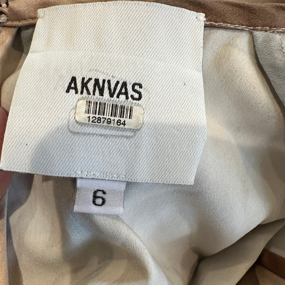 AKNVAS Beige Bold Floral Mesh Gown SIZE 4 Ruched Maxi Dress Party Designer $900 - Picture 11 of 13